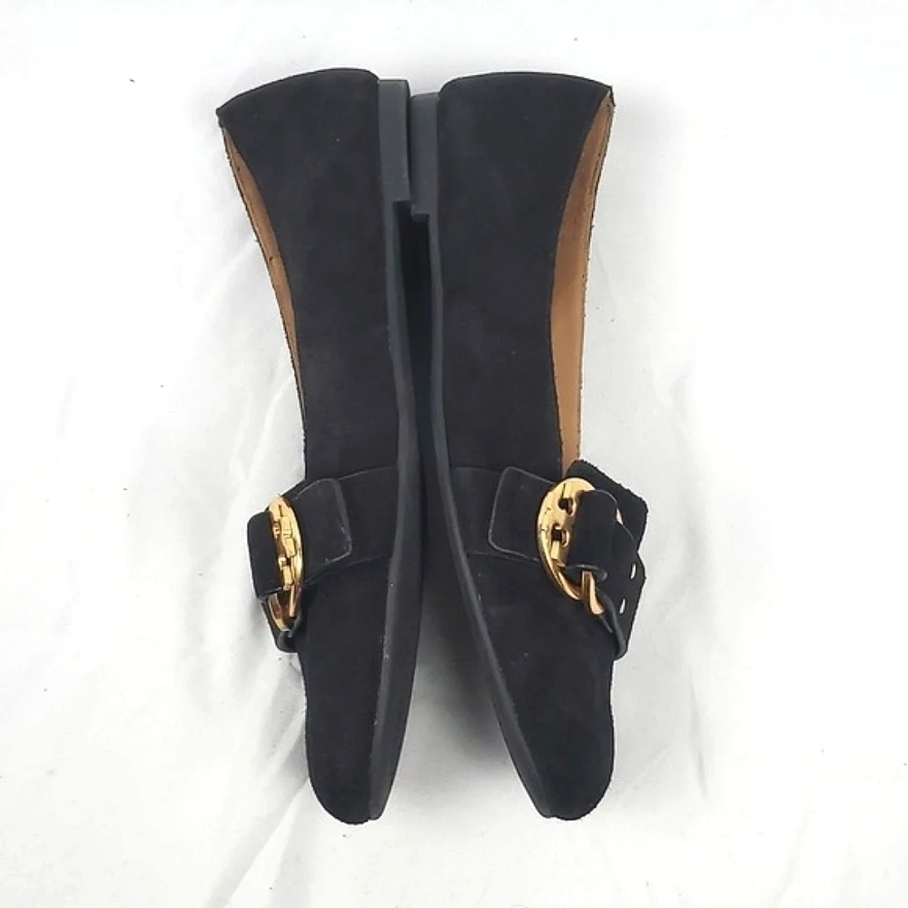 Tory Burch Marsden Black‎ Suede Smoking Flat